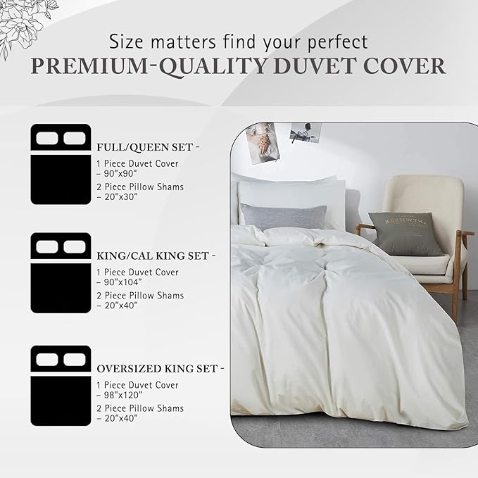 Queen Duvet Cover 1000 Thread Count 100% Egyptian Cotton Luxury Hotel Quality White Quilt Cover & Pillow Sham - 3 Piece All Season Duvet Cover Set with Zipper Closure, Corner Ties