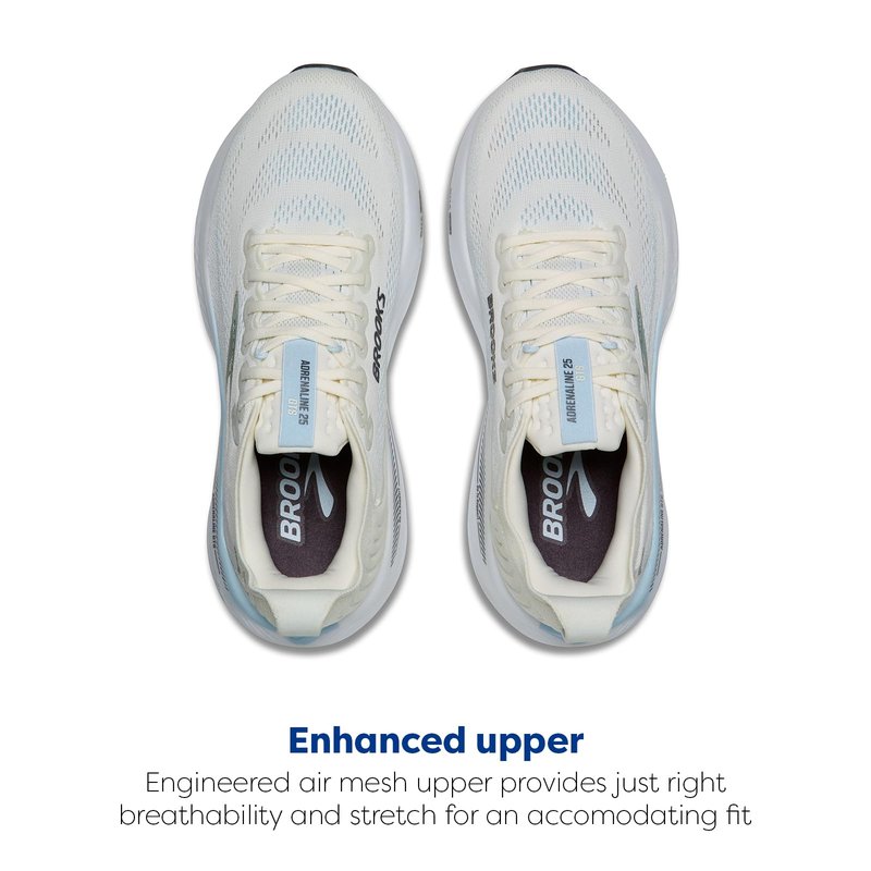 Brooks Women’s Adrenaline GTS 25 Supportive Running & Walking Shoe - Star White/Nantucket/Chrome - 7.5 Medium