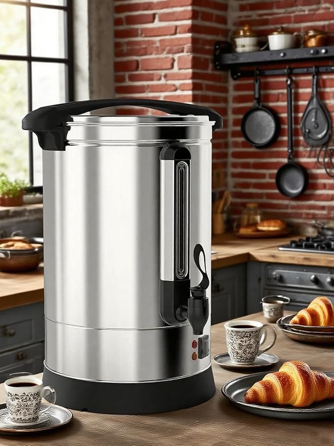 Coffee Urn 120 Cup,14L Commercial Coffee Maker for Party Buffet Catering, Stainless Steel Large Hot Coffee Dispenser,Hot Beverage Dispenser,Hot Water Urn