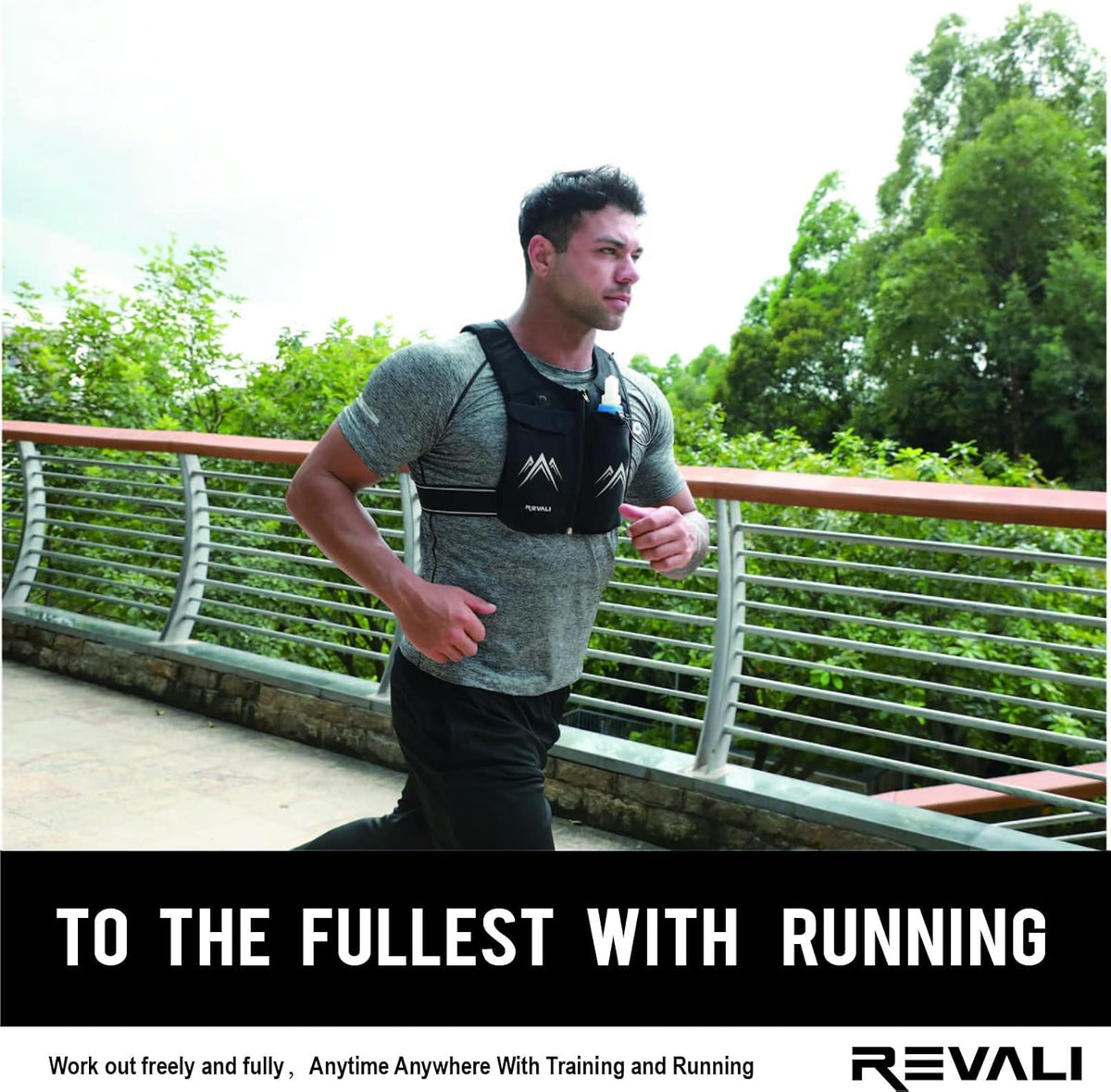 Revali Running Vest - Reflective Zip Design with 500ml Hydration Bottle | Adjustable & Breathable Gear for Men & Women