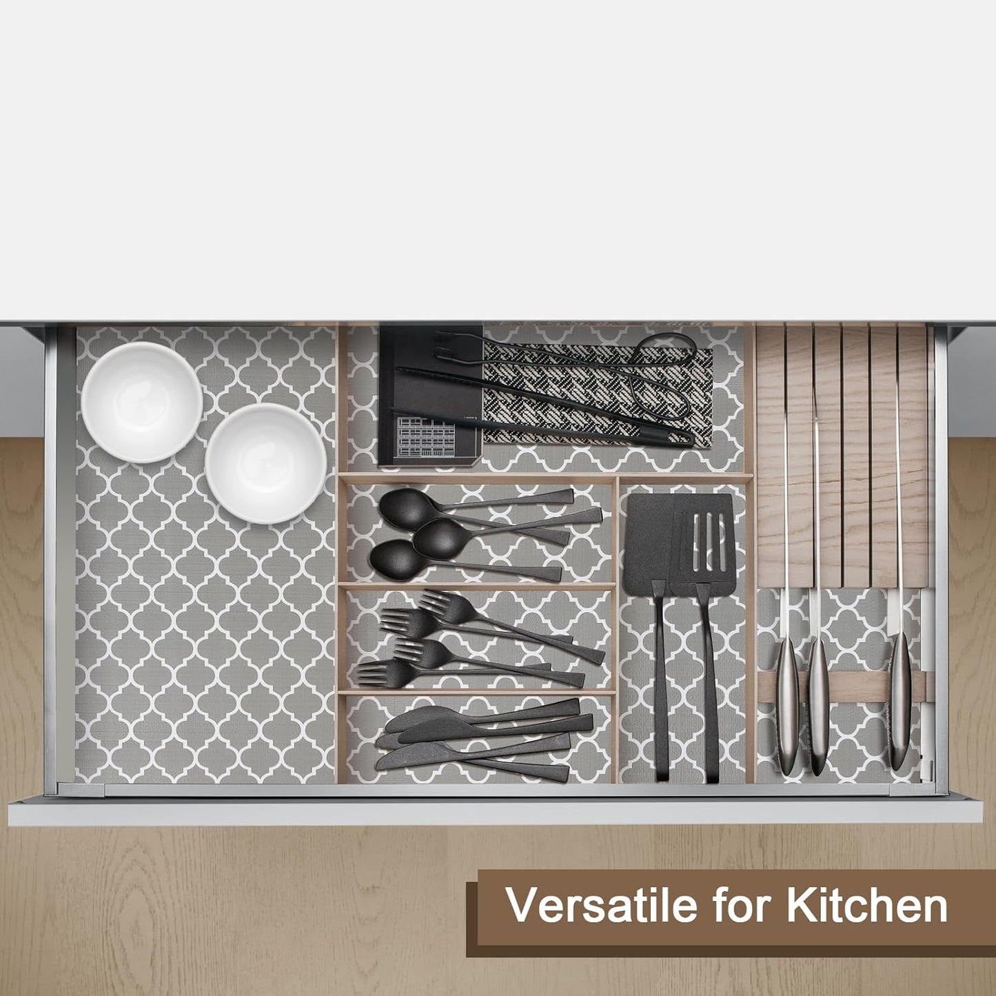 OcePor Non-Adhesive Drawer and Shelf Liner 12IN x 20FT，Non Slip Cabinet and Cupboard Liner, Kitchen Cabinet Liners for Shelves, Waterproof Drawer Shelf Liners for Cabinets/Bathroom Cupboard