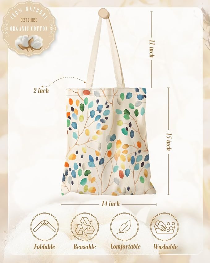 Miss Adola Aesthetic Canvas Tote Bag for Women - Sturdy Cloth Cotton Totes Bag with Pattern Shoulder Bag