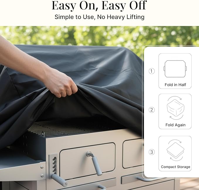 iBirdie Outdoor Grills Cover 45 x 24 x 46 inch, fit 45, 44 Barbeque, Waterproof Weatherproof, 600D Heavy Duty Barbecue Cover, Compatible for 2, 3 Burners Gas BBQ