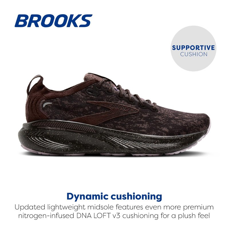 Brooks Women’s Adrenaline GTS 25 Supportive Running & Walking Shoe - Plum/Raisin/Ganache - 8 Medium