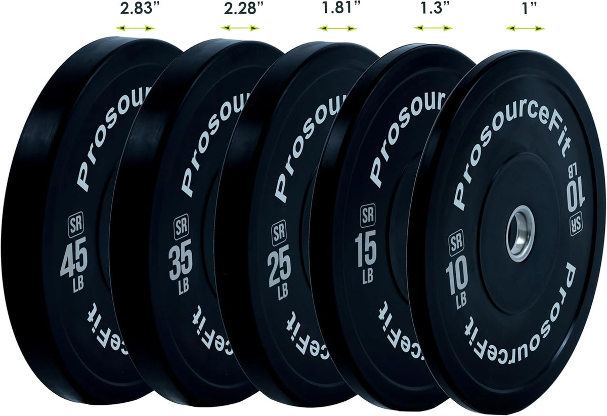 ProsourceFit Solid Rubber Bumper Plates - Durable Steel Insert for Strength Training | Power Lifting