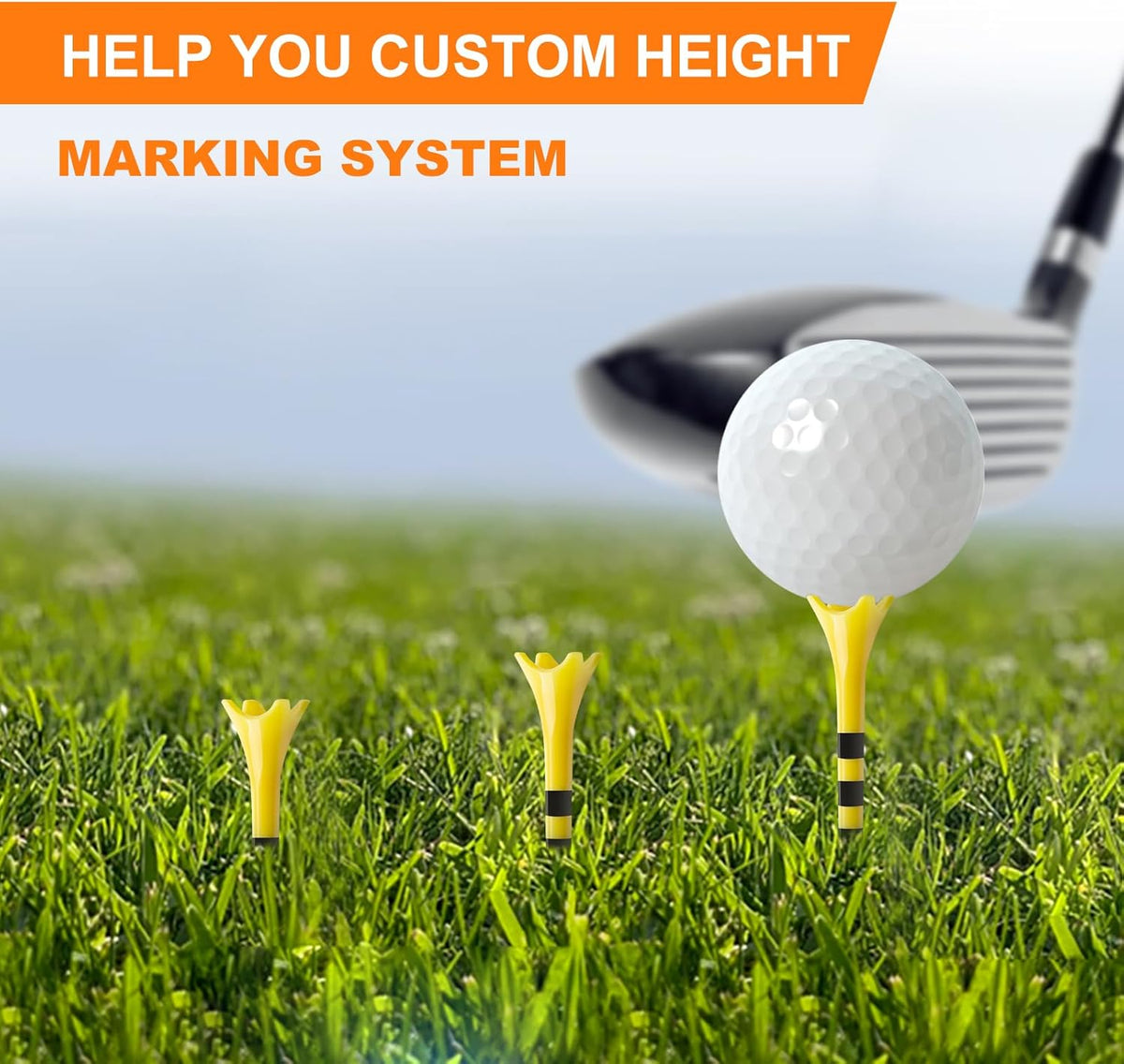 Professional Golf Tees by Skiennix - 100 Pack, Enhanced Durability & Stability | 3-1/4" & 2-3/4" Sizes