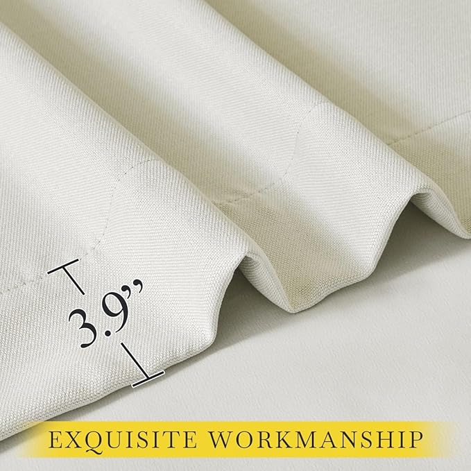 NICETOWN Thick Faux Linen Bedroom Curtains 108 inches Long, Room Darkening Dual