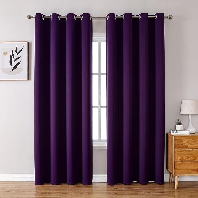 ChrisDowa Blackout Curtains 90 Inches Long 2 Panels Set