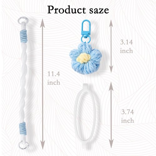 Bigwaves Bottle Silicone Handle Strap,Compatible Owala Freesip Water Bottle - Fits 16oz to 40oz, Water Bottle Carrier Grip Accessories for Running Bike, Gym Or Jogging (with Flower, Blue)