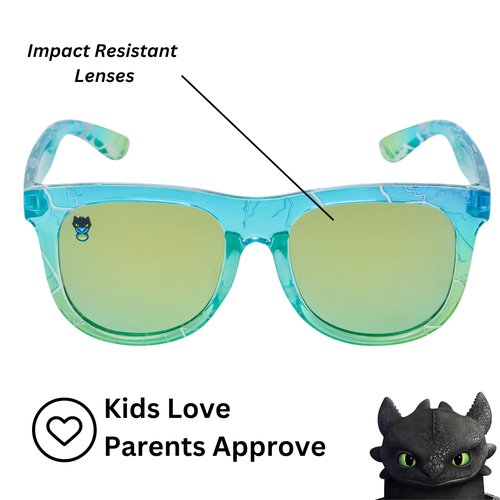 Arkaid Official How to Train Your Dragon Sunglasses for Kids | Light Blue and Green Classic Shades | UV 400 | One Size Fits Most Kids