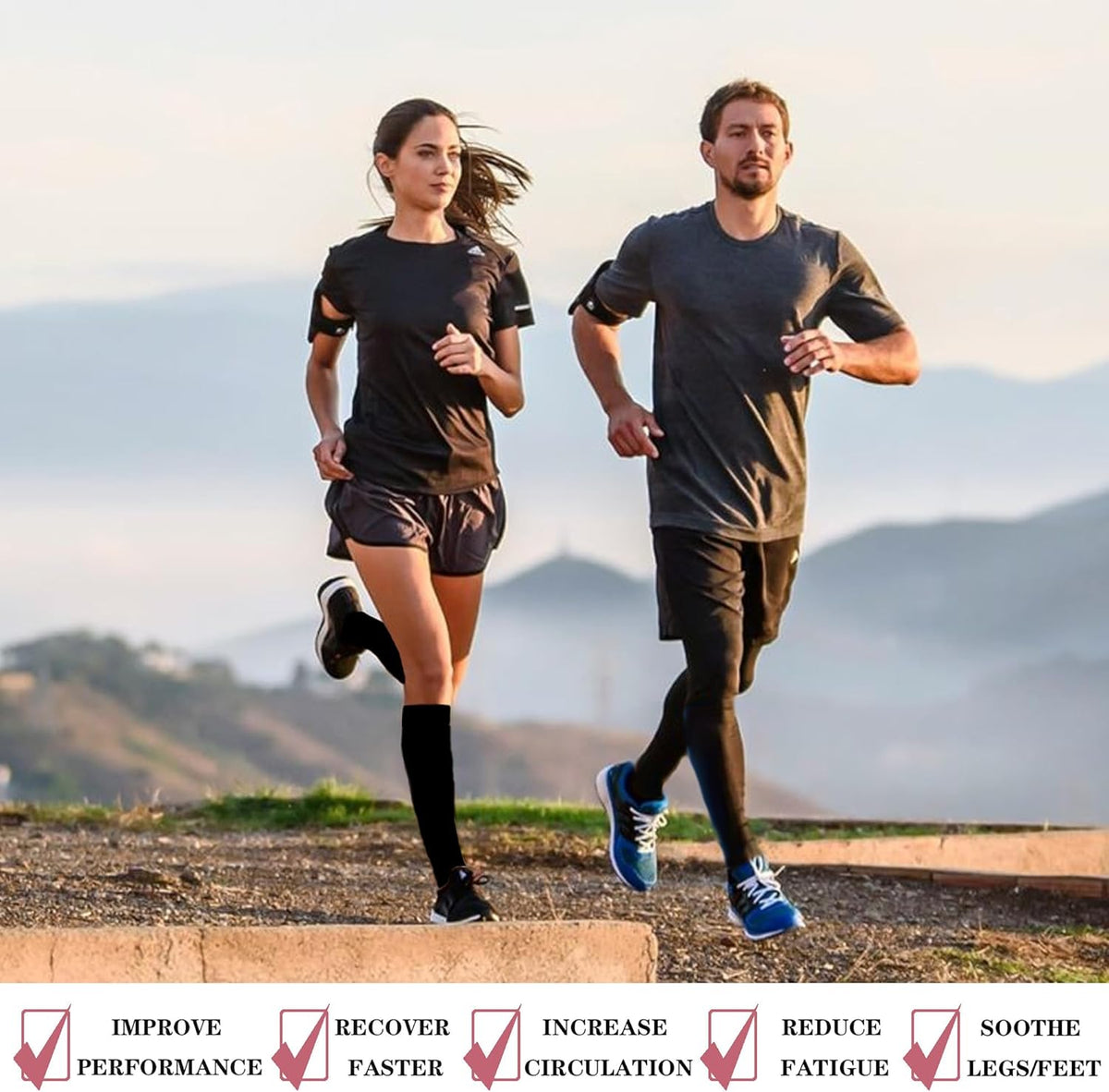 Skiennix Compression Socks - 20-30 mmHg Support for Men & Women | Ideal for Running, Hiking & Recovery