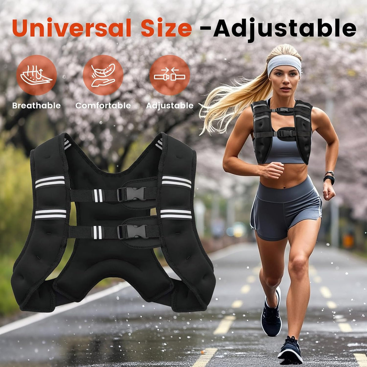 Poudee Weighted Vest - Adjustable Weight Vest for Men & Women | 6lb to 30lb Options for Strength Training & Running