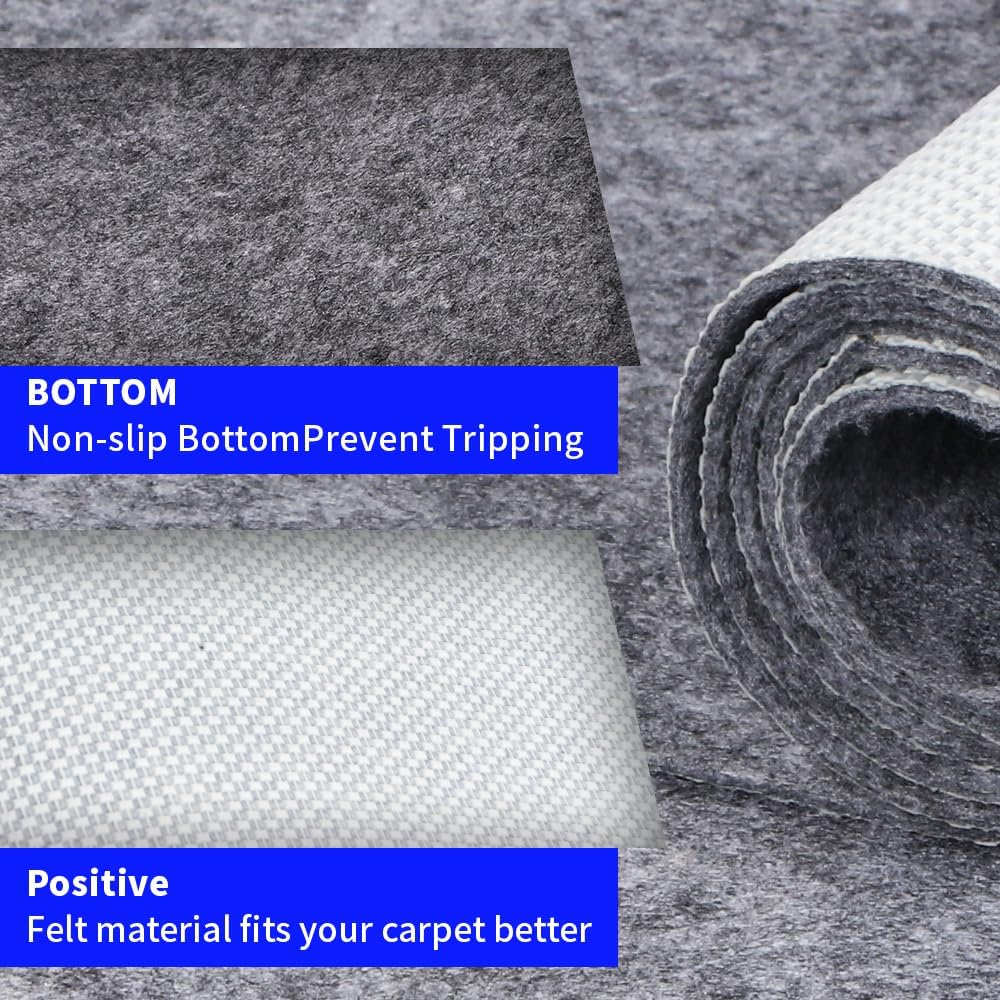 100% Waterproof Non-Slip 1/4” Extra Thick 3x5 ft Rug Pad for Large Area Rugs Durable Felt Floor Protection pad for All Floors, Suitable for Cutting. Rug Pads Keep Rugs in Place and Provide Cushioning