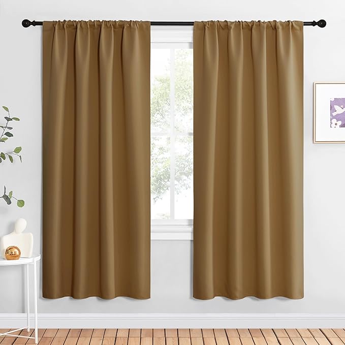 NICETOWN Blackout Curtains for Living Curtains, 1 Pair, 34-inch W x 72-inch L