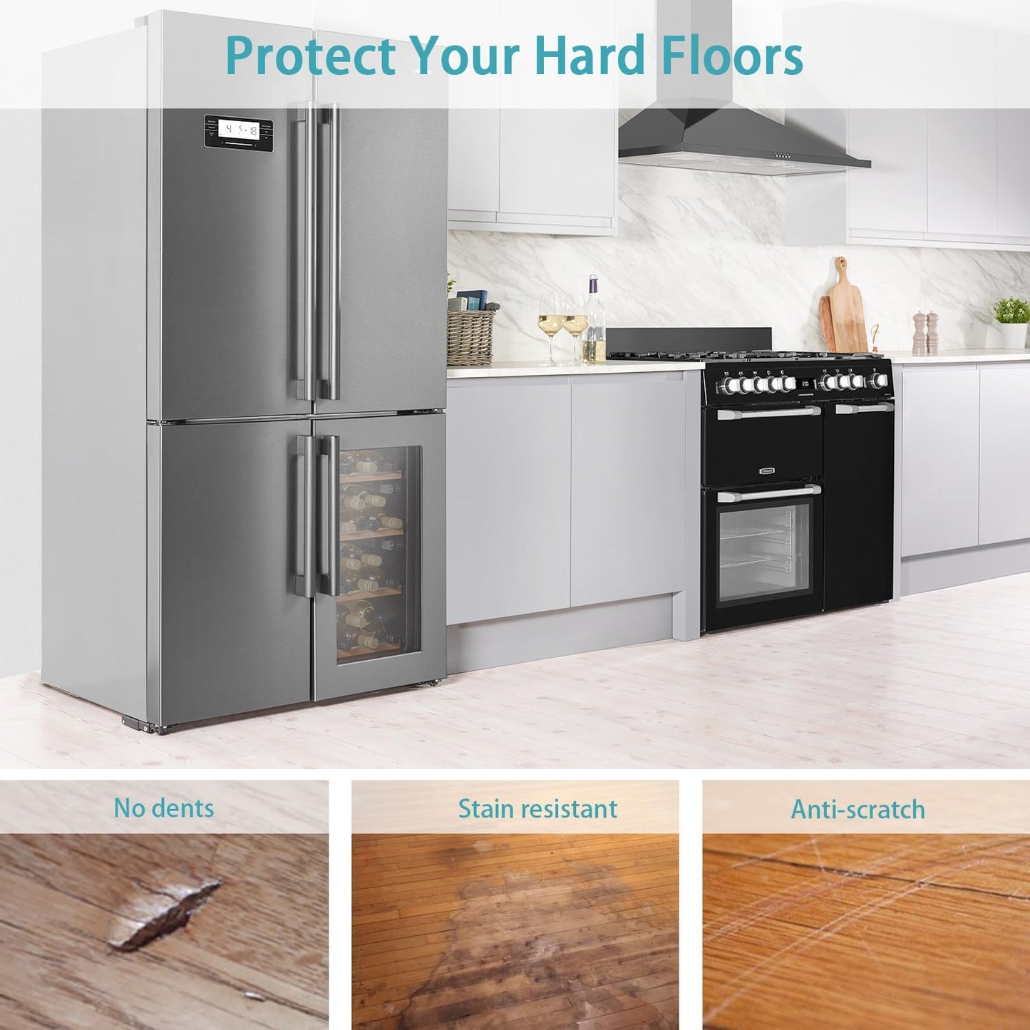 Refrigerator Mat, Clear Anti-Slip PVC Floor Protector, 2mm Thickness Scratch-Resistant Floor Mat (24"x 36")