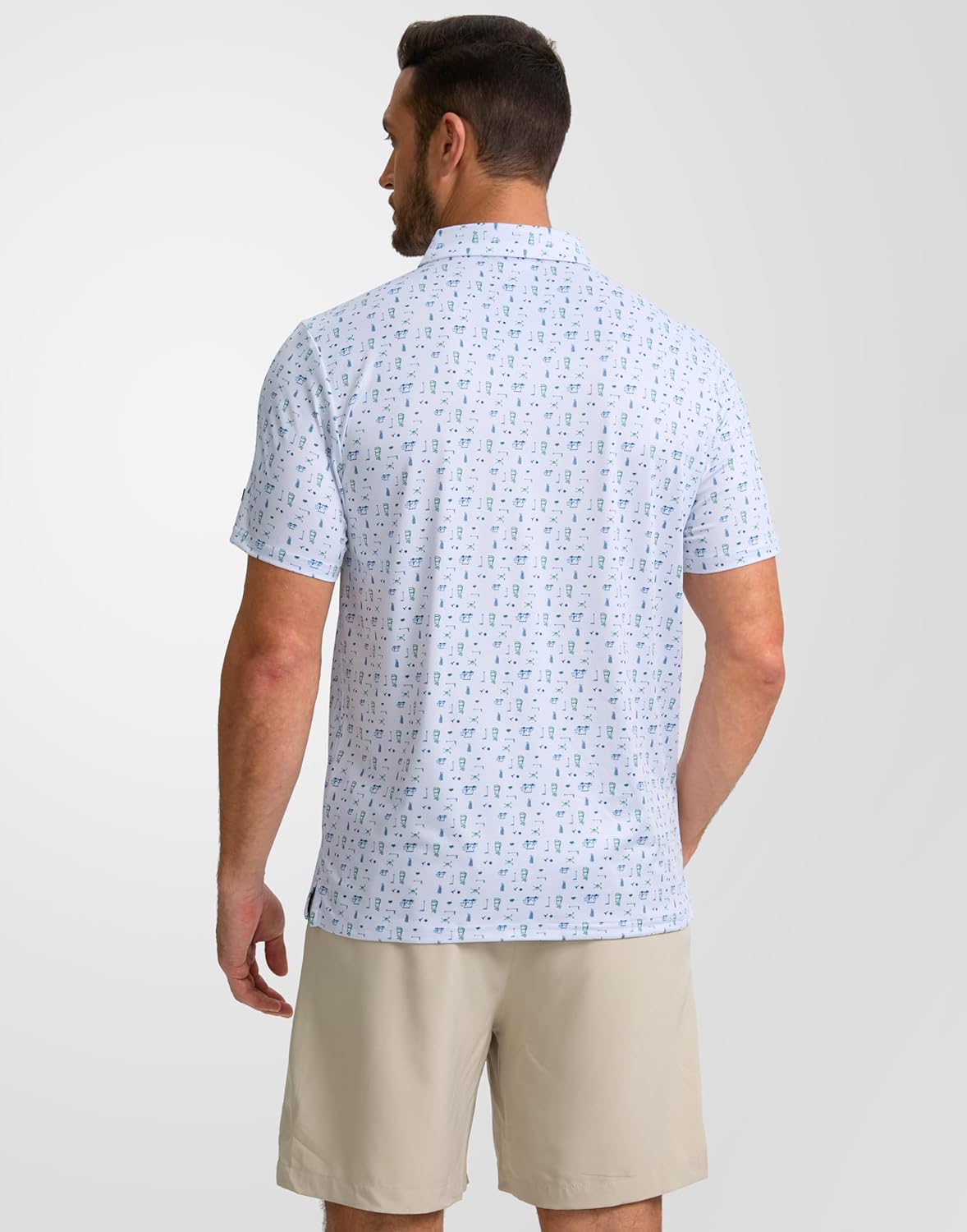 Obla Men's Golf Polo Shirt - Short Sleeve Moisture-Wicking Performance in Casual Print Design