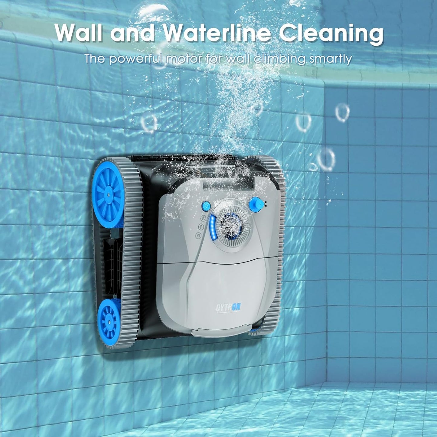 NIXBOT QP5 Robotic Pool Cleaner, Cordless Pool Vacuum for Inground Pools, Dual-Motor Turbine System, Robotic Pool Vacuum for Above Ground Pools with Wall Climing and Navigation Technology