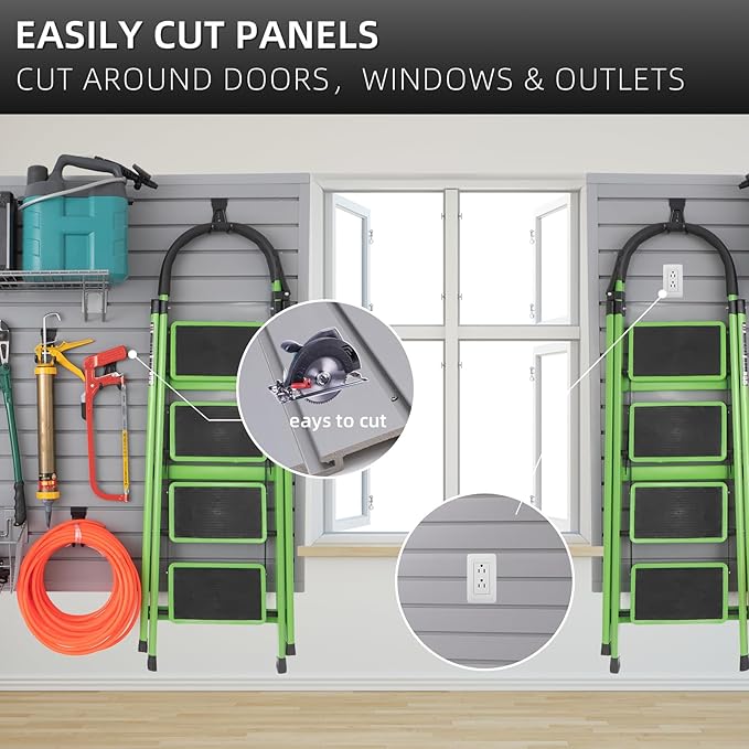 Slat Wall Paneling Garage Wall Organizer, Slat Board PVC Wall Panels Garage