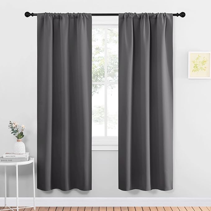 NICETOWN Grey Window Curtains for Bedroom