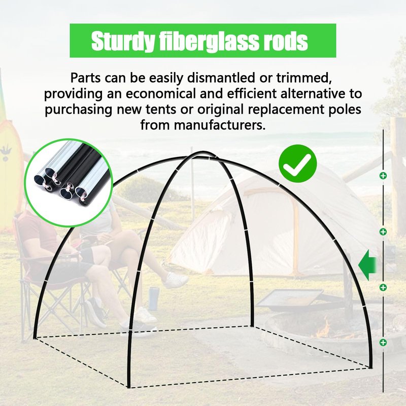 2PCSX 112" Tent Pole；Replacement Poles for Kids Tent,6mm Hiking and Camping Tarp，Suitable for All Kinds of Indoor and Outdoor Camping Tent