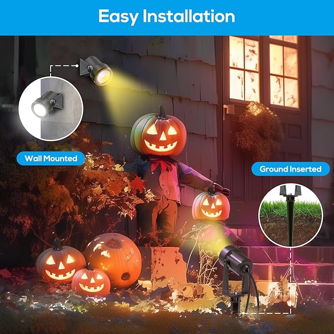 ZYAN Low Voltage Landscape Lights LED Landscape Lighting with Sensor, IP65 Waterproof Outdoor Spotlights for Yard Garden, Auto ON/Off Plant Tree Spoltights Dimmable with Timer (10 Pack)