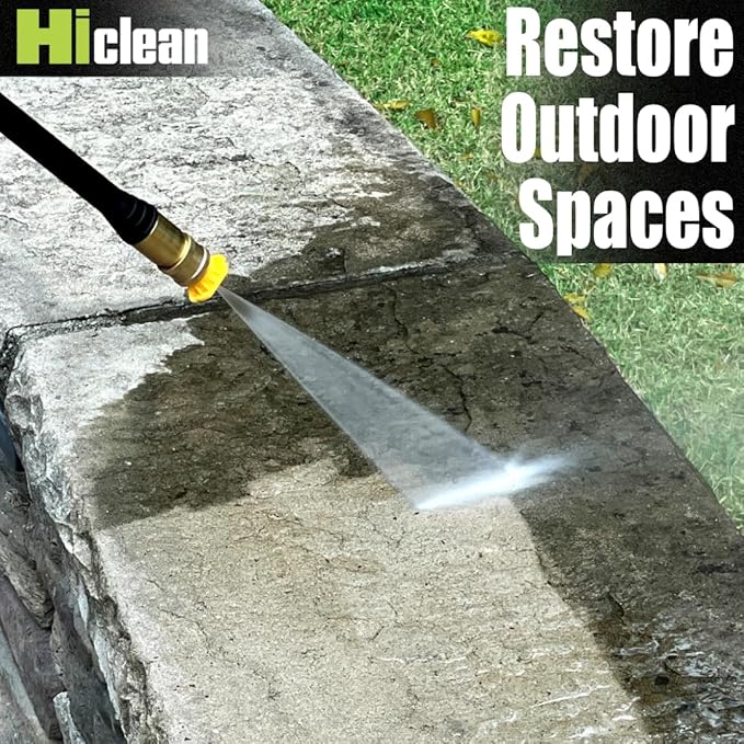Hiclean Electric Pressure Washer 1800 PSI - Portable Power Washer for Car Detailing, Patios, Fences and Outdoor Cleaning, Compact Design with Foam Cannon, Turbo and Fan Nozzles, ETL Certified