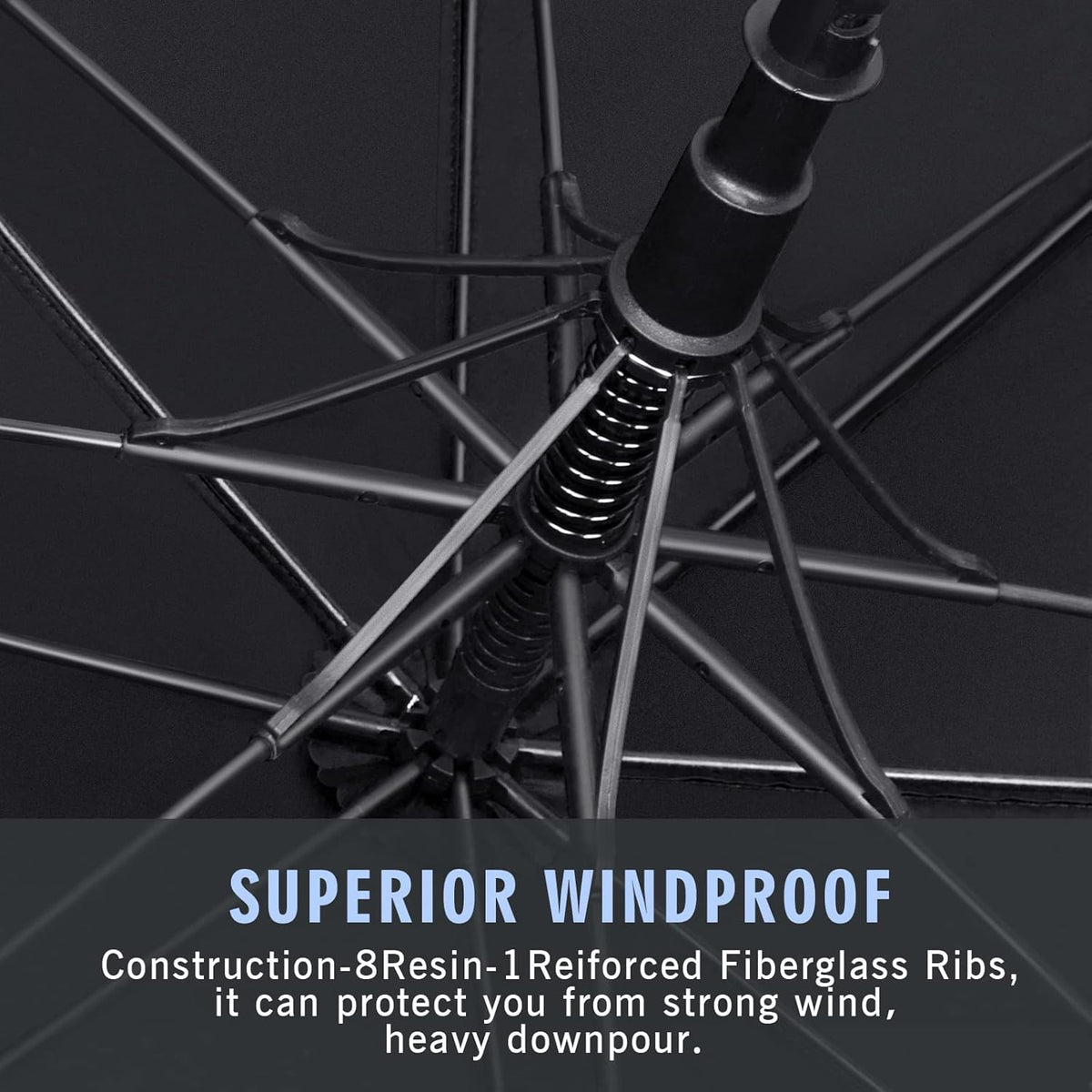 ZOMAKE Windproof Golf Umbrella - Extra Large Double Canopy for Rain & Sports | 51-72 Inch Sizes