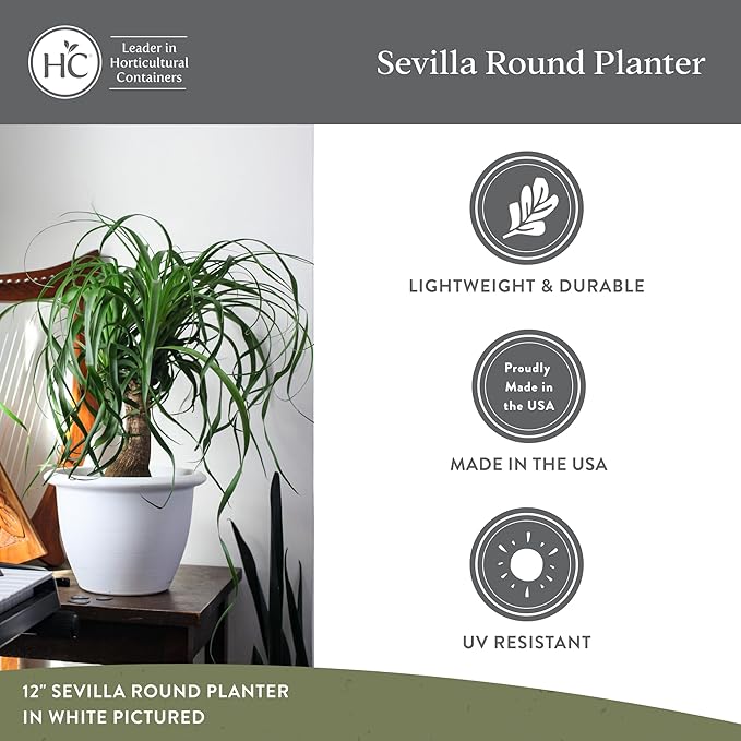 The HC Companies Sevilla Flower Planters - Outdoor & Indoor Planter - Round Self Watering Plant Pots for Herbs & More (16”, Sunset Terra Cotta, Pack of 2)
