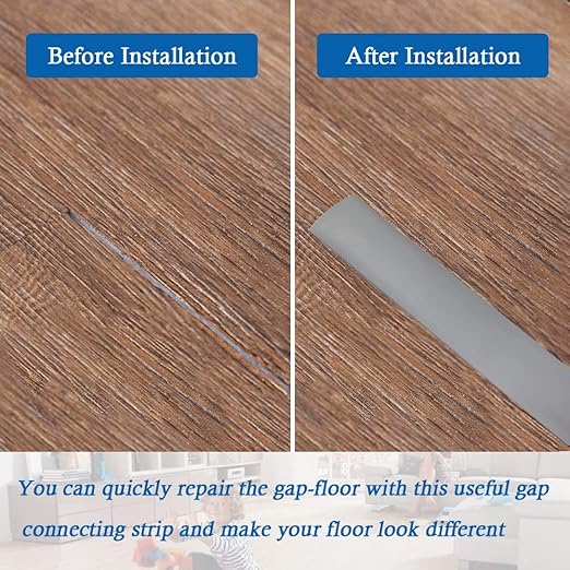 Floor Transition Strip Self Adhesive Floor Cover Strips Laminate 3" Wide Vinyl Flat Divider Transitions (7.5cm, 3.3Ft, Gray)