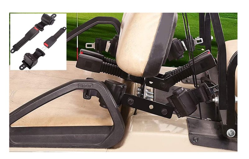 Universal Golf Cart Retractable Seat Belts and Bracket Kit 4 Passenger for Club Car,EZGO Yamaha etc. Golf Cart