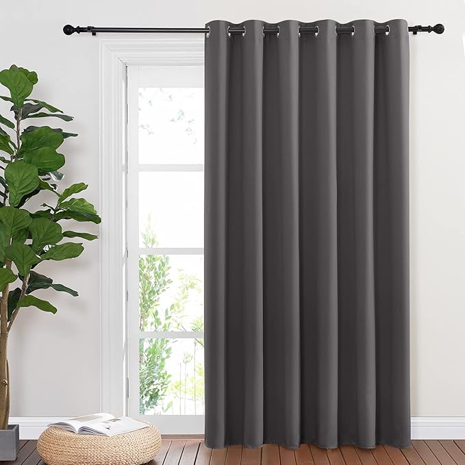 NICETOWN Sliding Door Curtains, Wide Thermal Blackout Patio Door Curtain Panel