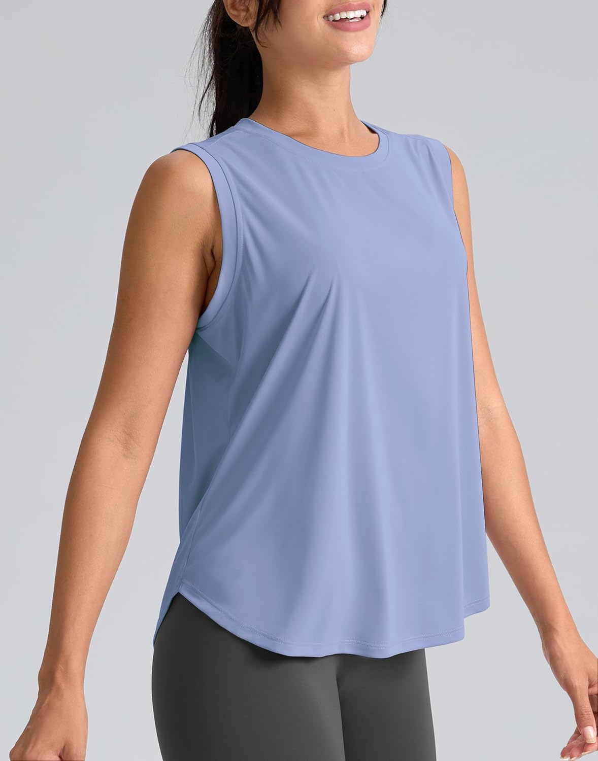 SANTINY Women's Athletic Tank Tops - Breathable Lightweight Workout Shirts for Yoga & Tennis