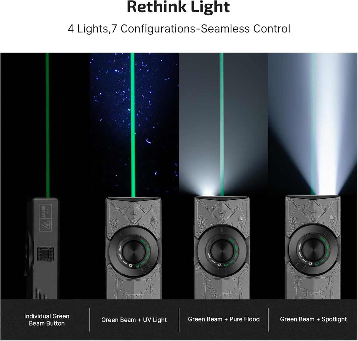 OLIGHT ArkPro EDC Flashlight - Rechargeable 1500 Lumens with Green Beam, UV & White LED | Compact Pocket Design for Outdoor Use