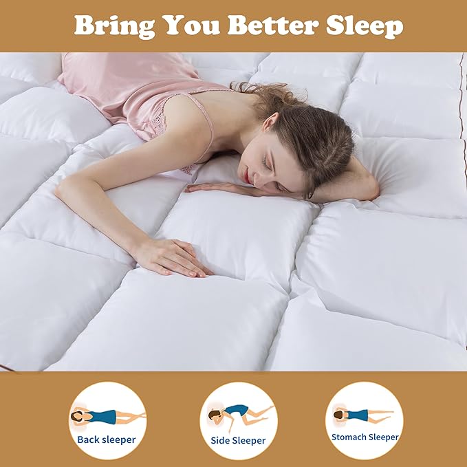 WhatsBedding 3 Inch Memory Foam Mattress Topper Full Size for Back Pain, 1700GSM Fluffy Shredded Memory Foam Filled Pillow Top, Extra Soft Bed Topper, Thicked Down Alternative-Lined, 54x75in