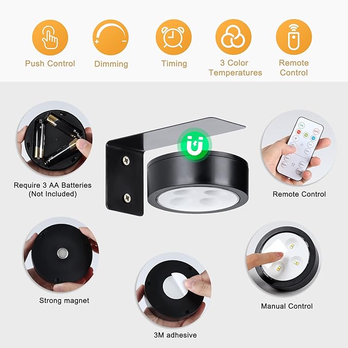 2-Pack Picture Light Battery Operated