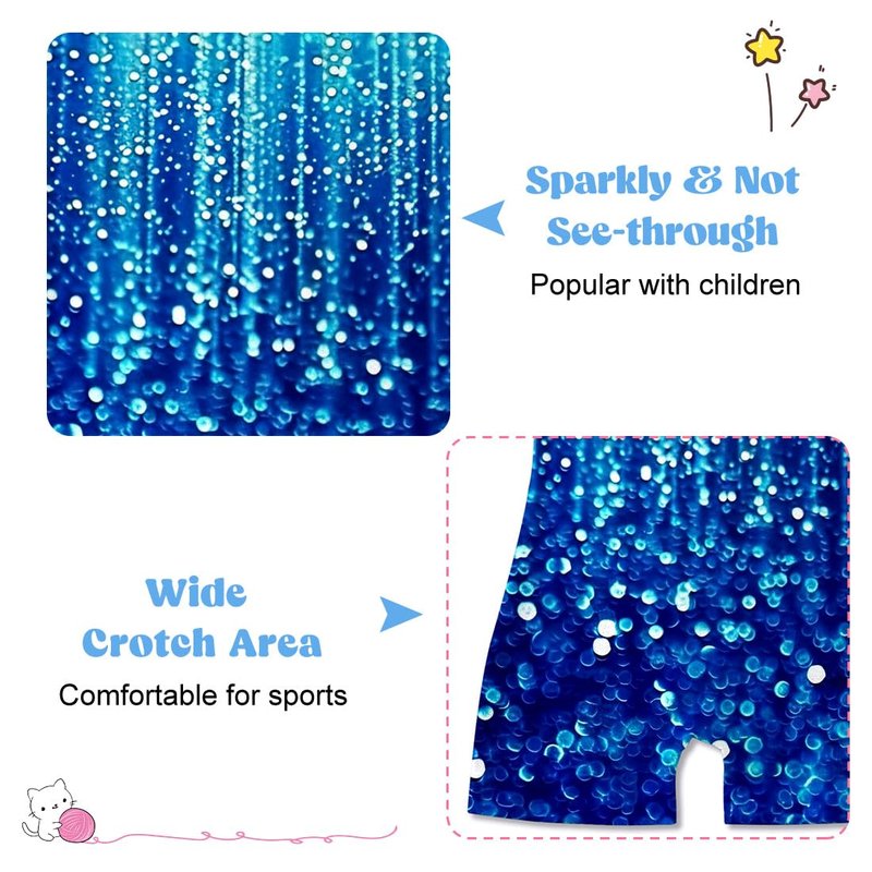 Funnycokid Gymnastics Leotards for Girls Kids Outfits Sparkly Unitards Clothes with Shorts, Diamond Dark Blue, 6-7 Years