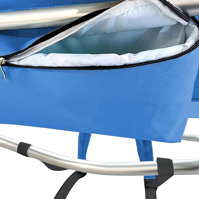 Ostrich the Backpack 3N1 Portable Chair with Cooler Bag and Reclining Lounger for Tanning, Camping, Beach, and Outdoor Essential, Blue
