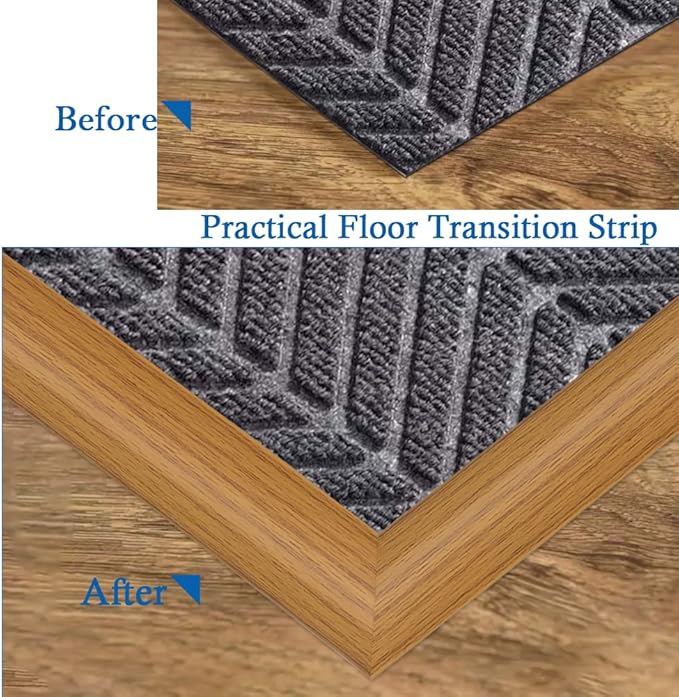 Floor Transition Strip Self Adhesive Carpet & Flooring Transitions Edging Trim Strip PVC Threshold Transitions Suitable for Threshold Height Less Than 5mm (3.3Ft, Wood Grain Light Brown-New)