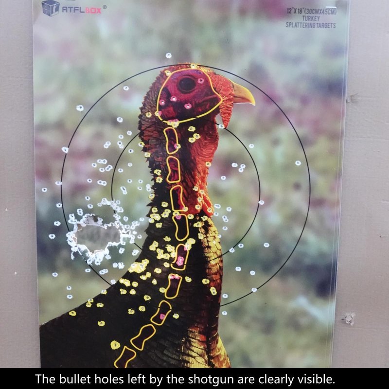 ATFLBOX 20PCS 12”x18” Splatter Turkey Target Stickers for Shooting Practice, Pre-Game Realistic Animal Target, Self-Adhesive Reactive Paper Targets for Shotgun