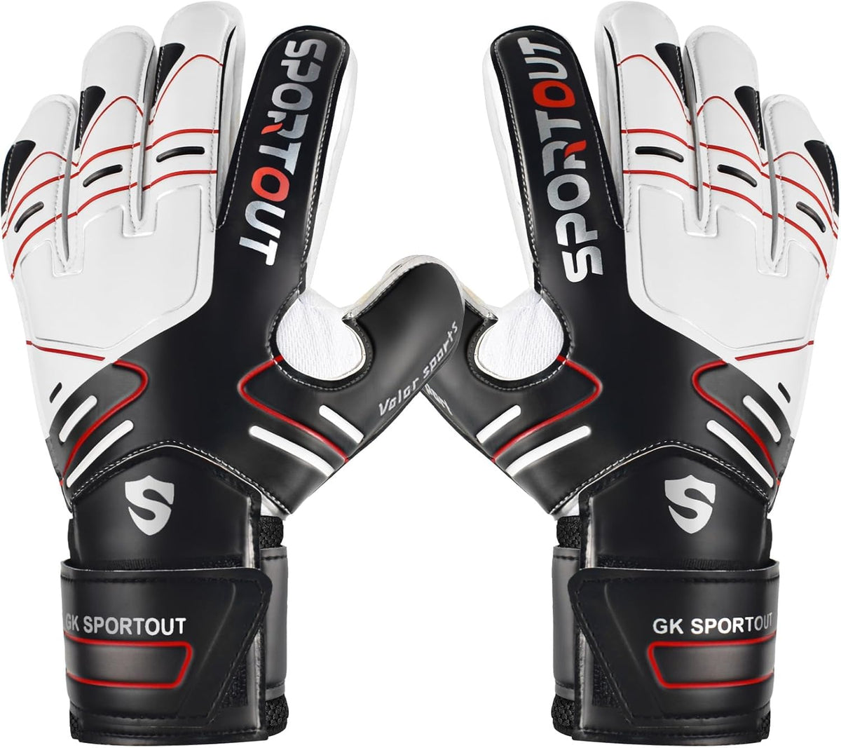 Sportout Goalie Gloves - Strong Grip & Finger Protection for Youth & Adults | 4 Colors Available