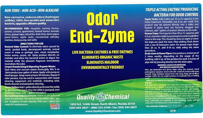 Quality Chemical Odor End-Zyme BioStain Remover and Deodorizer (2)