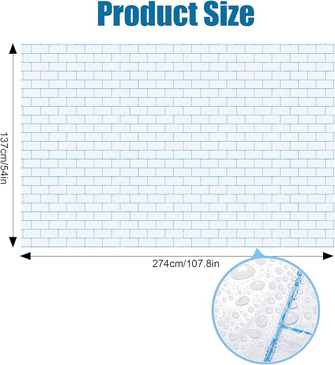 Chuangdi 2pcs 4.5 x 9 Feet Brick Wallpaper Peel and Stick Backdrop Tablecloth