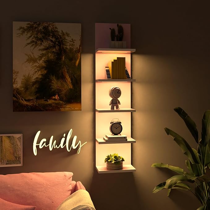 Homaterial 5 Tier Wall Shelf Unit, Modern Vertical Lack Wall Shelves