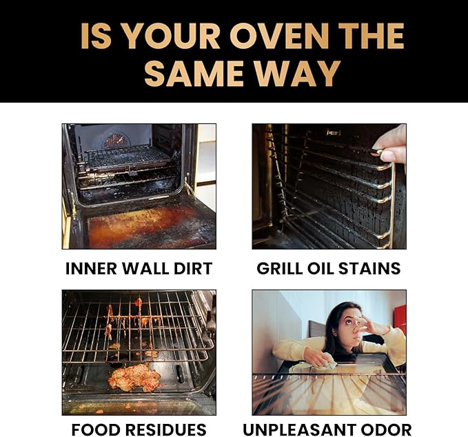 300ml Oven And Grill Cleaner Heavy Duty,Grill Degreaser For Outdoor Grill,Powerful Grease/Carbon/Odor Remover,No Harsh Scrubbing,Multi-Surface Safe,Kitchen Cooking Tools (3, 300ml)