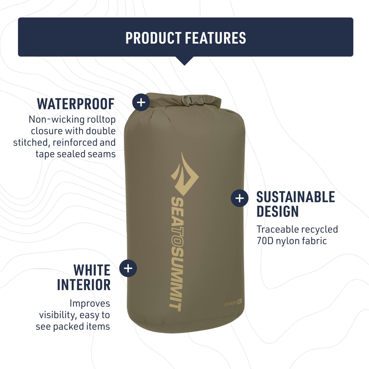 Sea to Summit Lightweight Dry Bag, Multi-Purpose Dry Storage, 5 Liter, Surf Blue