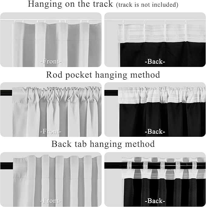 RYB HOME 100% Blackout Sliding Door Curtain, Extra Wide Room Divider Curtain