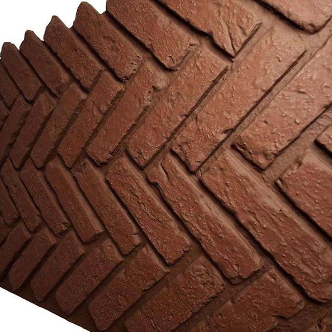 EverStone Herringbone Faux Brick Panel, 46 1/2"W x 25 1/4"H x 1"D