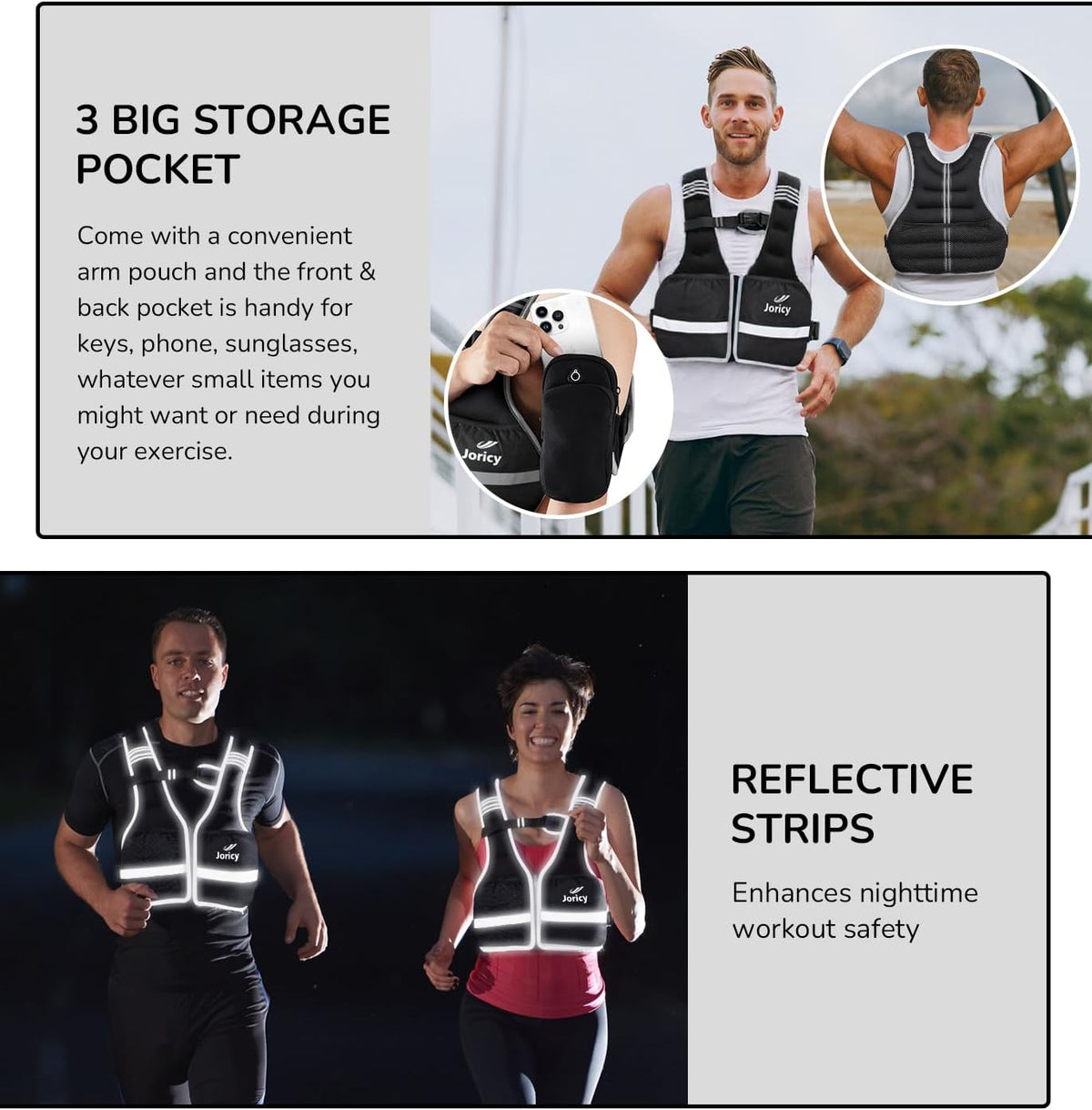 Skiennix Weighted Vest - Adjustable 6lb to 30lb for Walking, Running & Strength Training | Reflective Strips