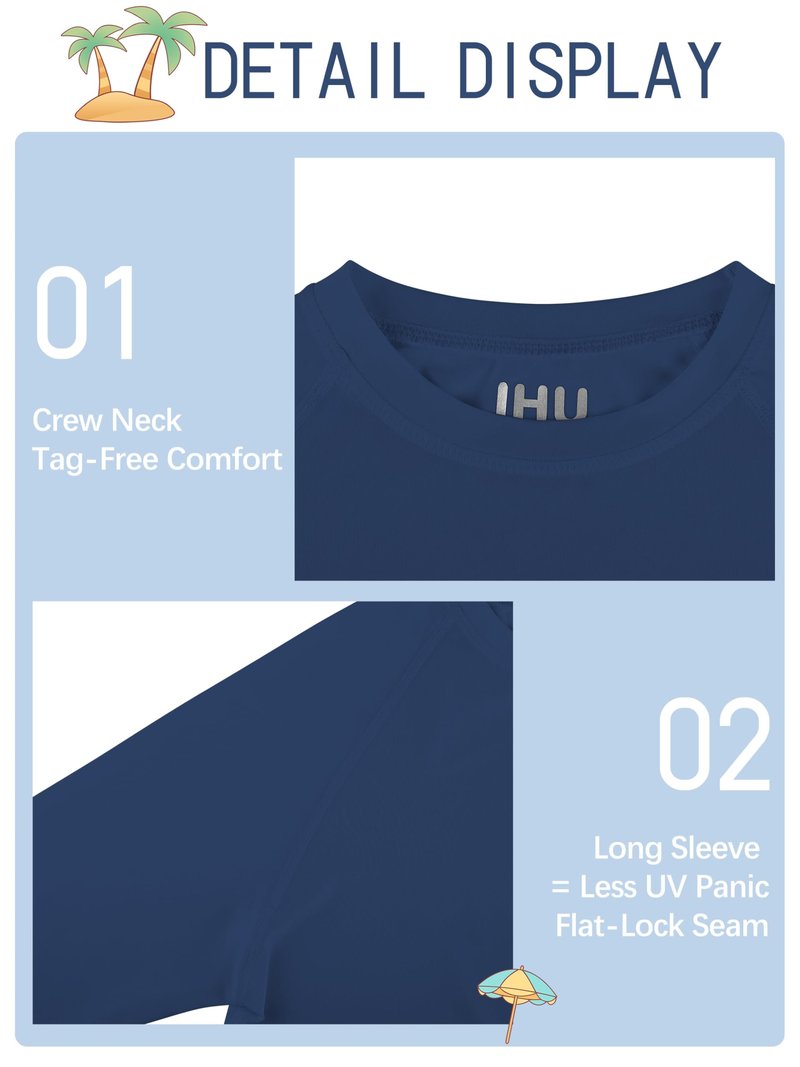 4 Pack Boys' Rash Guard Youth Neon Shirts SPF Long Sleeve Swim Shirts Quick Dry Sun Protection Swimwear for Kids Black, Mint, Dark Blue, Light Blue 7-8Y