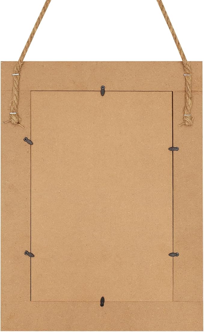 Rectangle Wall Mirror for Bathroom, Distressed White Wood Decor